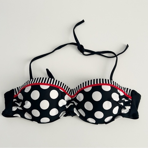 Polka Dot Halter Bikini Top | Size XL - Picture 2 of 4